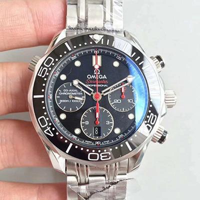 Replica 0me*ga Seamaster Diver 300M Chronograph 212.30.44.50.01.001 Mechanical Watches 1:1 Best Edition Swiss ETA7753 Black Dial