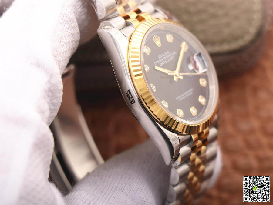 Replica R01ex Datejust M126233-0021 1:1 Best Edition EW Factory Yellow Gold Black Dial