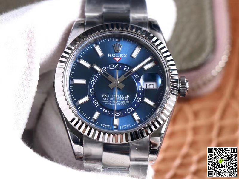 Replica R01ex Sky Dweller M326934-0003 1:1 Best Edition Noob Factory Blue Dial Swiss ETA9001