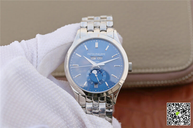 Replica Pat*k Phi1i*pe Complications 5396/1G-001 1:1 Best Edition KM Factory White Gold Blue Dial