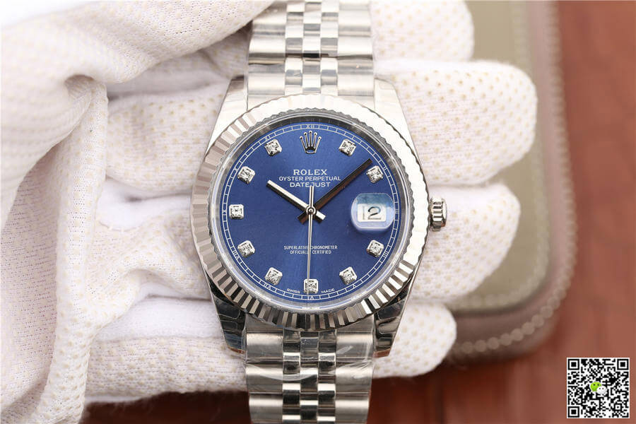 Replica R01ex Datejust M126334-0016 1:1 Best Edition EW Factory D1am0nd Blue Dial