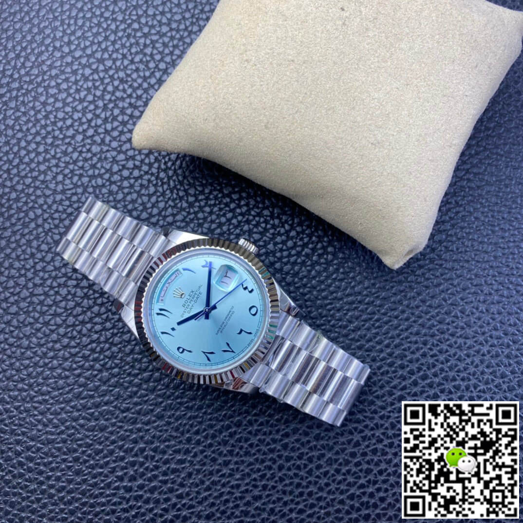 Replica R01ex Day Date 1:1 Best Edition BP Factory Middle East Custom Ice Blue Dial