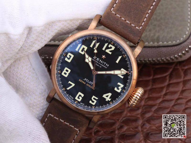 Replica Zenith Pilot Type 20 Extra XF Factory Mechanical Watches 1:1 Best Edition Swiss ETA2824-2 Black Dial