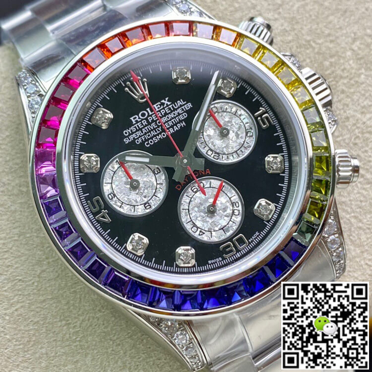 Replica R01ex Daytona 116599 RBOW 1:1 Best Edition TW Factory Black Dial