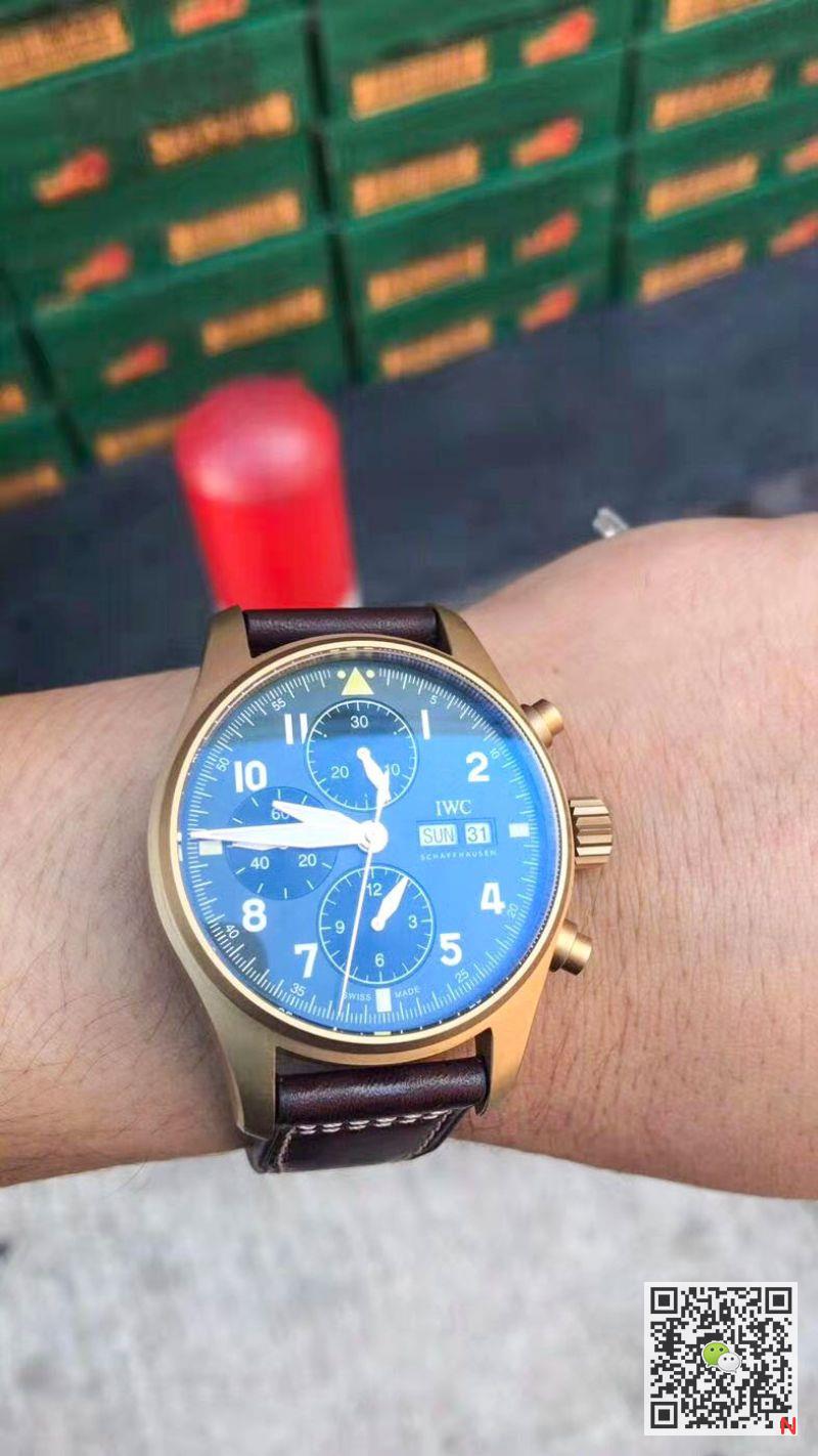 Replica IWC Pilot IW387902 Spitfire Chronograph ZF Factory 1:1 Best Edition Bronze Case Swiss ETA7750