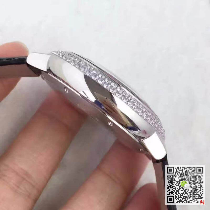 Replica Ballon Bleu De Ca*t1er Tourbillon 1:1 Best Edition Swiss Tourbillon D1am0nds bezel Black Leather Strap