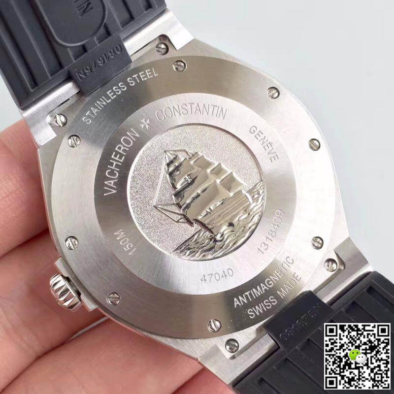 Replica Vacheron C0nstan1n Overseas 47040 JJ Factory 1:1 Best Edition Swiss ETA9015 Black Rubber Strap