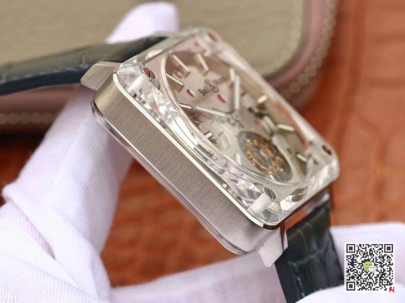 Replica Bell   Ross BR-X2 Tourbillon 1:1 Best Edition Men Watches Steel Dial Swiss ETA380 Tourbillon Movement Leather Watch Strap