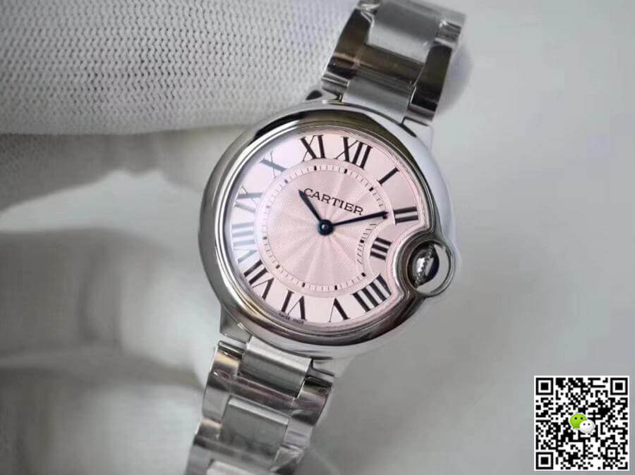 Replica Ballon Bleu De Ca*t1er WE902073 33mm V6 Factory 1:1 Best Edition Swiss Quartz ETA157 Pink Dial
