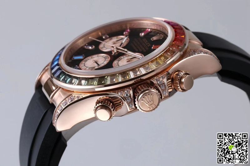 Replica R01ex Daytona 116595RBOW 1:1 Best Edition BL Factory Rose Gold Swiss ETA4130