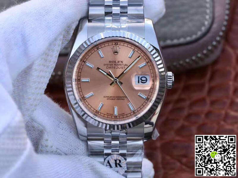 R01ex Dupe Datejust 36mm 116234-0090 1:1 Best Edition Swiss ETA3135 Rosegold Dial