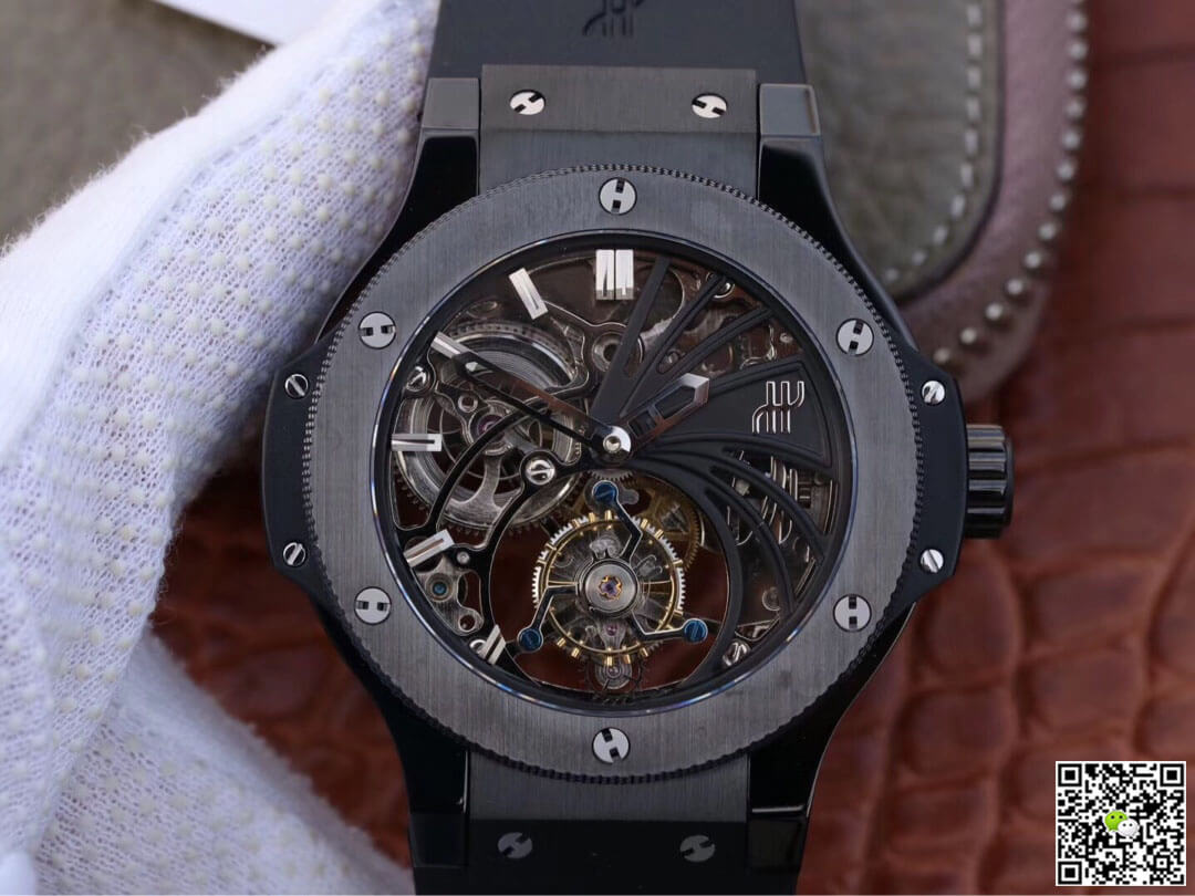 Replica Hublot Big Bang Hollow Tourbillon 1:1 Best Edition Ceramic Skeleton Dial