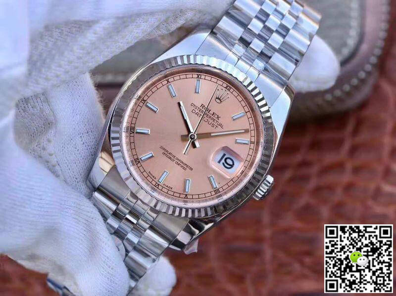 R01ex Dupe Datejust 36mm 116234-0090 1:1 Best Edition Swiss ETA3135 Rosegold Dial