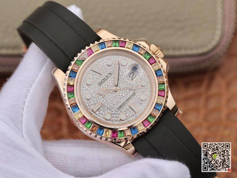 Replica R01ex Oyster Perpetual Yacht-Master 116695 40mm Men Watches 1:1 Best Edition With Gem-Set Bezel