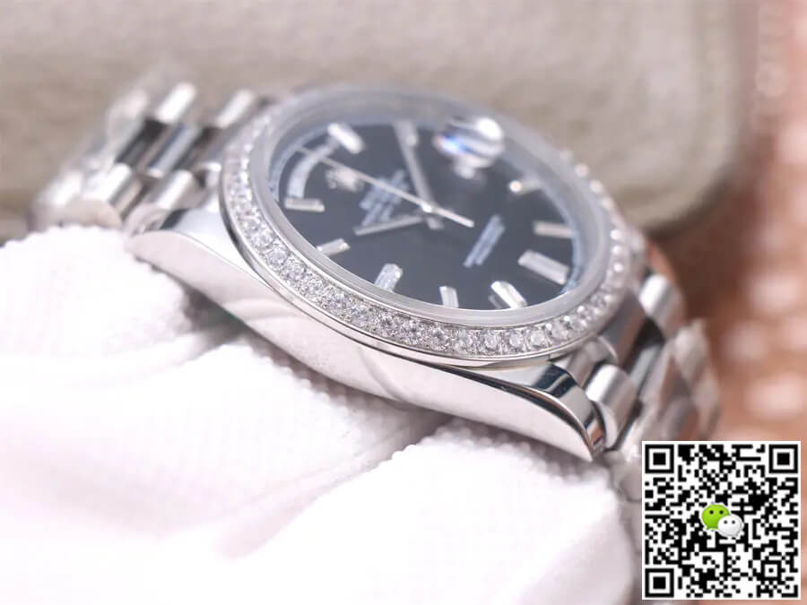 Replica R01ex Day Date M228349RBR-0003 1:1 Best Edition EW Factory Black Dial
