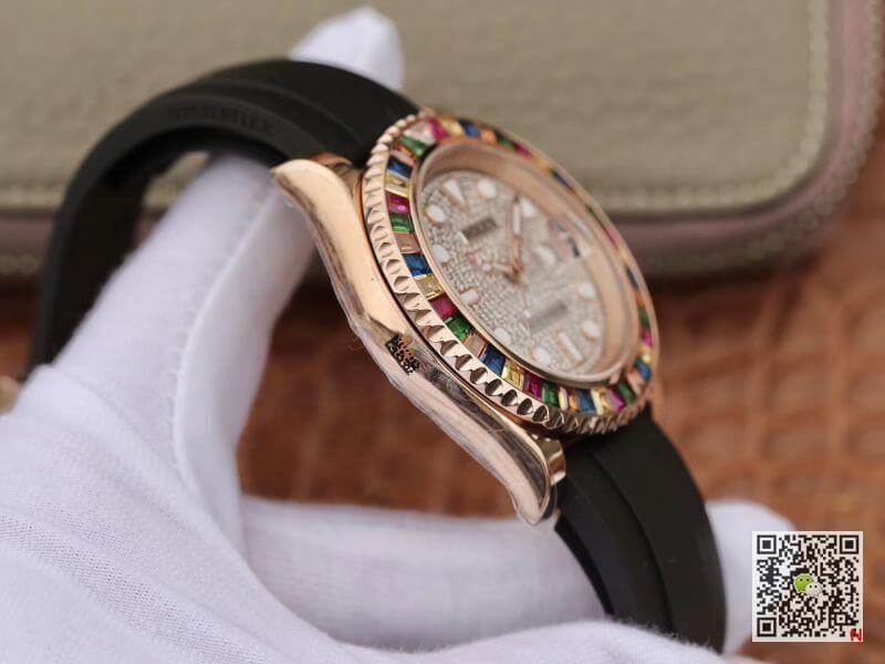 Replica R01ex Oyster Perpetual Yacht-Master 116695 40mm Men Watches 1:1 Best Edition With Gem-Set Bezel