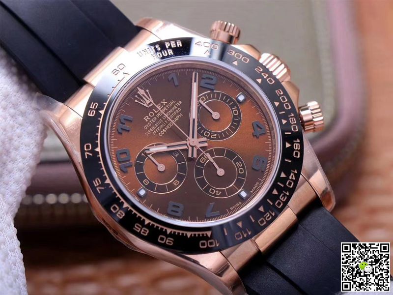 R01ex Daytona Replica M116515LN-0015 1:1 Best Edition Noob Factory Brown Dial Swiss ETA4130