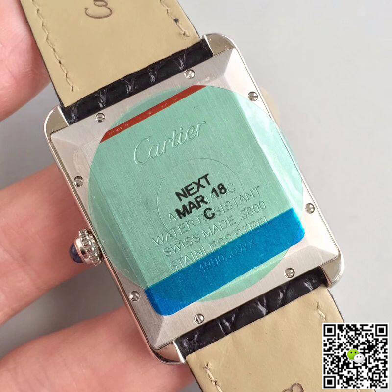 Ca*t1er Replica Tank Solo W5200027 ZF Factory 1:1 Best Edition Mechanical Watches Swiss ETA9015 Black Leather Strap