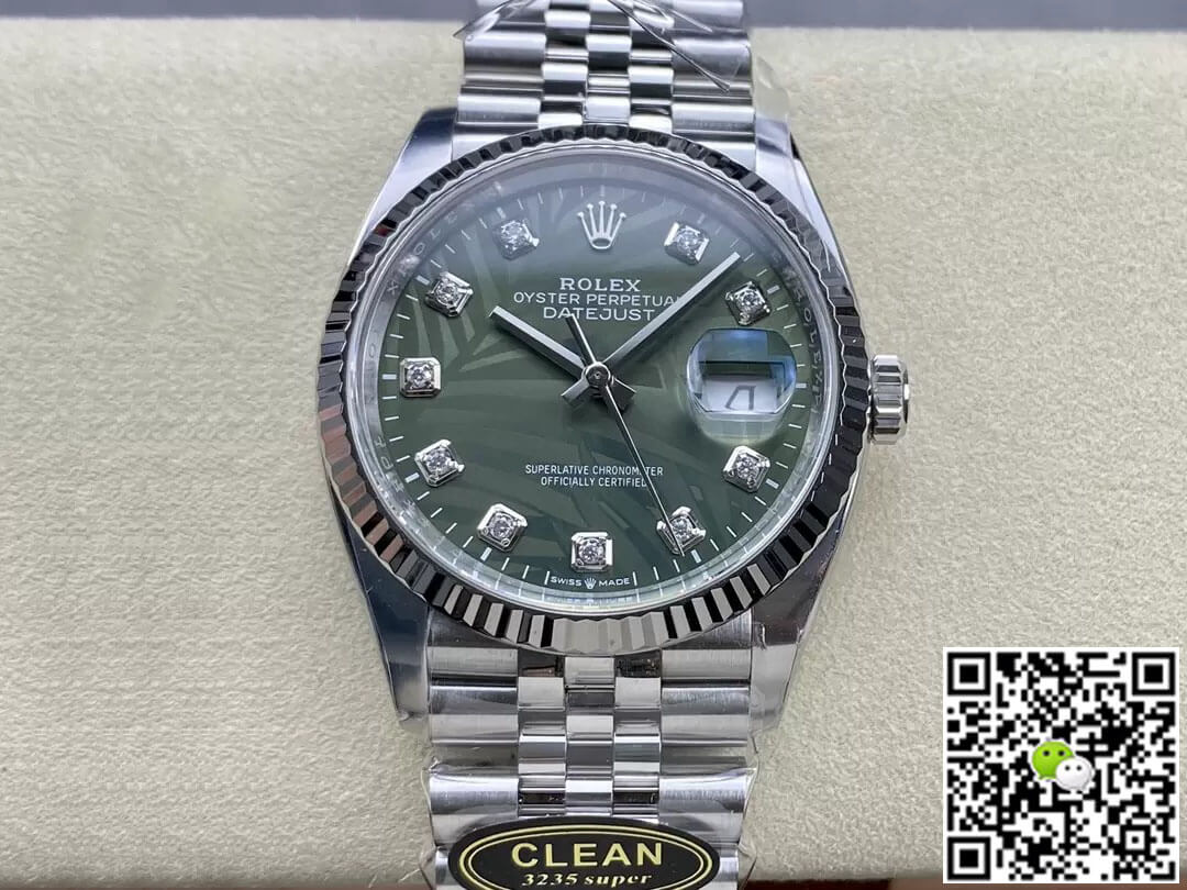 Replica R01ex Datejust M126234-0055 36MM 1:1 Best Edition Clean Factory Green Dial