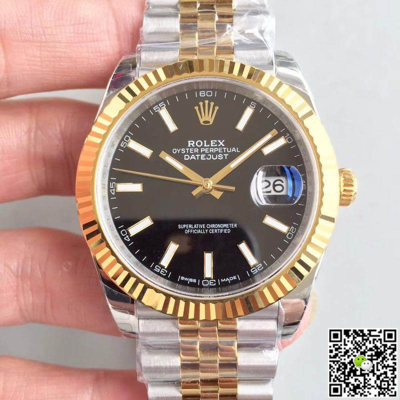R01ex Dupe Datejust II 41mm 126333 Men Watches 1:1 Best Edition Swiss ETA3255 Black Dial