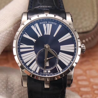 Replica Roger Dubuis Excalibur DBEX0535 1:1 Best Edition PF Factory Blue Dial Swiss ETA9015