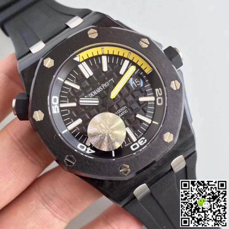 Replica Audemars P1g*et Royal Oak Offshore Diver 15706AU.OO.A002CA.01 JF Factory 1:1 Best Edition Swiss ETA3120 Black Dial