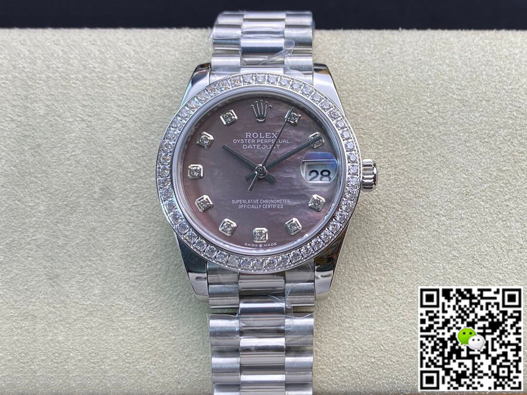 Replica R01ex Datejust M178384-0019 31MM 1:1 Best Edition EW Factory D1am0nd-set Bezel