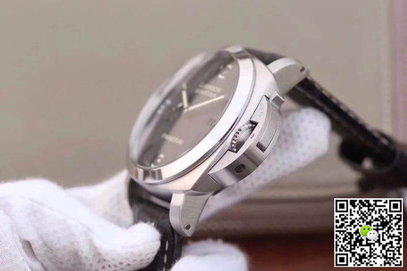 Pa*e*a1 Replica Luminor Marina 1950 PAM312 VS Factory 1:1 Best Edition Swiss ETA P9000 Black Dial Black Leather Strap