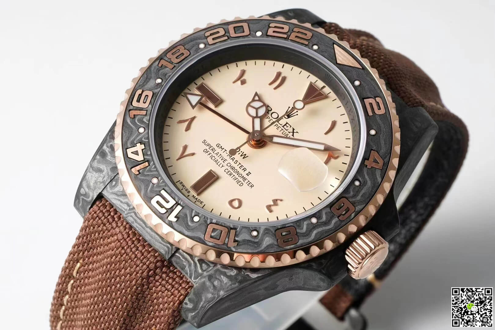Replica R01ex GMT-MASTER II Diw 1:1 Best Edition Brown Fabric Strap