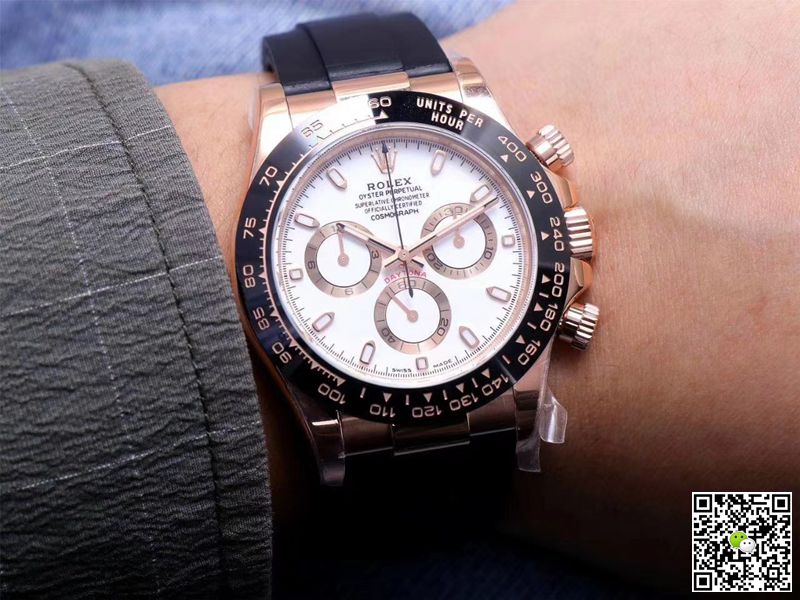 R01ex Daytona Replica M116515LN-0019 1:1 Best Edition Noob Factory White Dial Swiss ETA4130