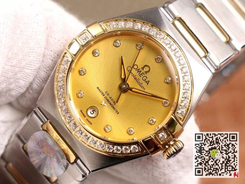 Replica 0me*ga Constellation 131.25.29.20.58.001 1:1 Best Edition 3S Factory V5 Yellow Gold D1am0nd Bezel Swiss NH05
