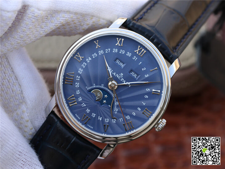 Replica Blancpain Villeret 6654-1529-55B 1:1 Best Edition OM Factory V2 Blue Dial