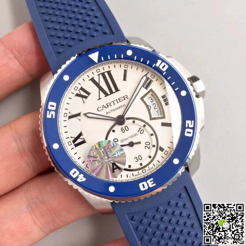 Replica Calibre De Ca*t1er Diver WSCA0011 JF Factory 1:1 Best Edition Swiss ETA2836-2 White Dial