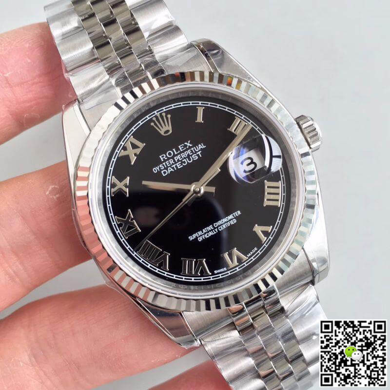 R01ex Dupe Datejust 116334 1:1 Best Edition Swiss ETA2836 Black Dial Roman Marker