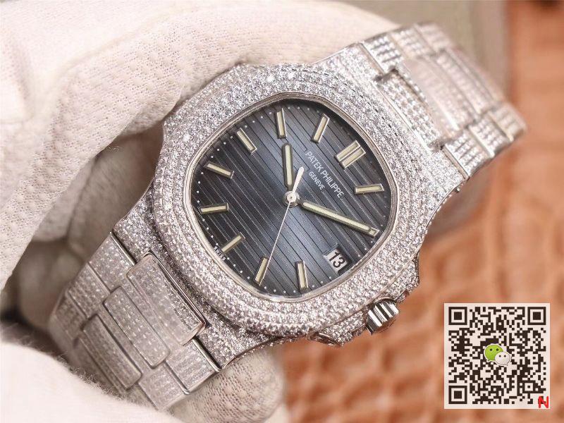 Replica Pat*k Phi1i*pe Nautilus 5719-10G Silver D1am0nd 1:1 Best Edition R8 Factory Gradient Grey Dial Swiss Cal.324 S C