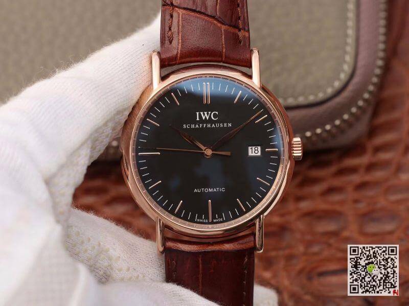Replica IWC Portofino IW356504 TW Facroty 1:1 Best Edition Swiss ETA30110 18K Rose Gold Black dial