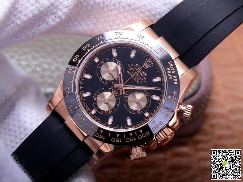 R01ex Daytona Replica M116515LN-0017 1:1 Best Edition Noob Factory Black Dial Swiss ETA4130
