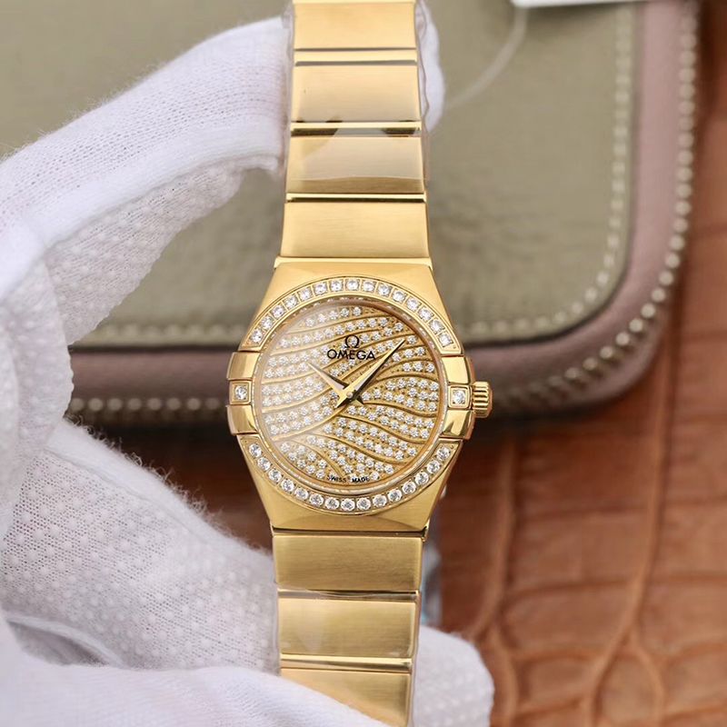 Replica 0me*ga Constellation Quartz Ladies 18K Yellow Gold TW Factory 1:1 Best Edition Swiss Eta Quartz 1376