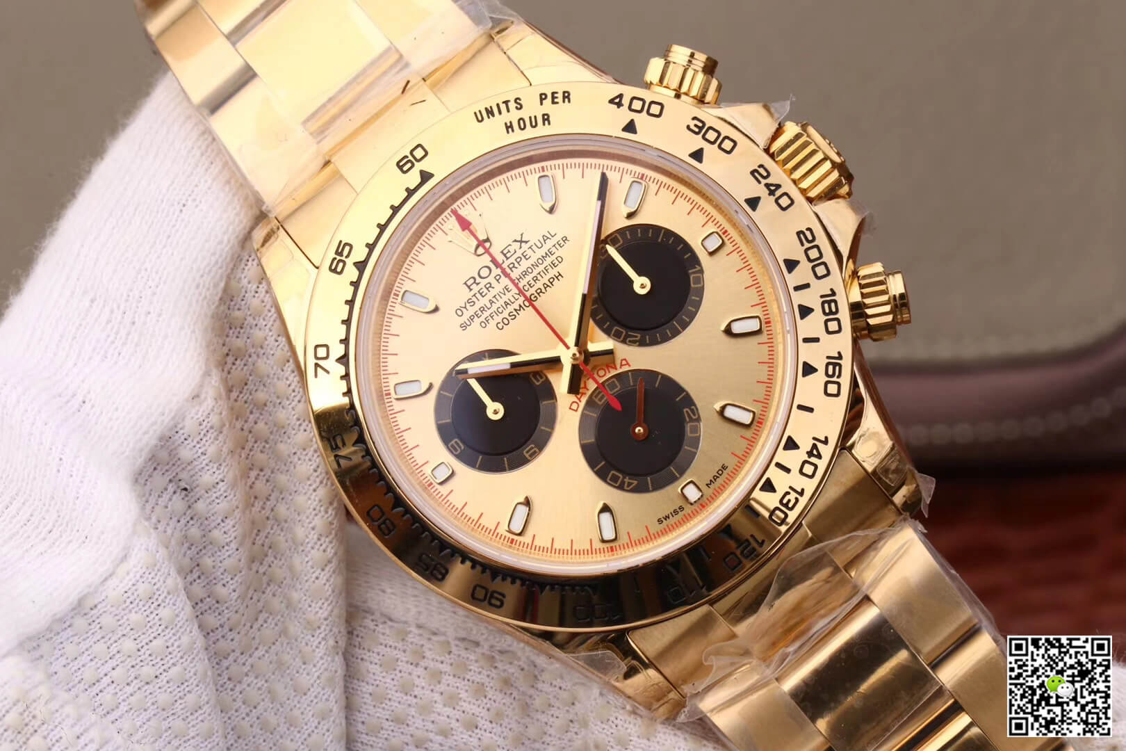 Replica R01ex Daytona 116508 1:1 Best Edition JH Factory Yellow Gold Black Chronograph