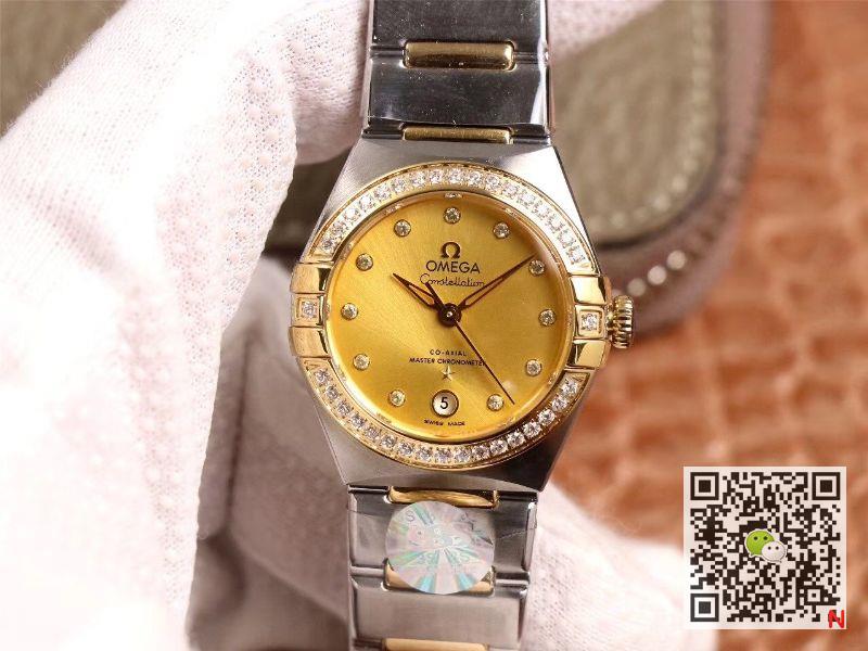 Replica 0me*ga Constellation 131.25.29.20.58.001 1:1 Best Edition 3S Factory V5 Yellow Gold D1am0nd Bezel Swiss NH05