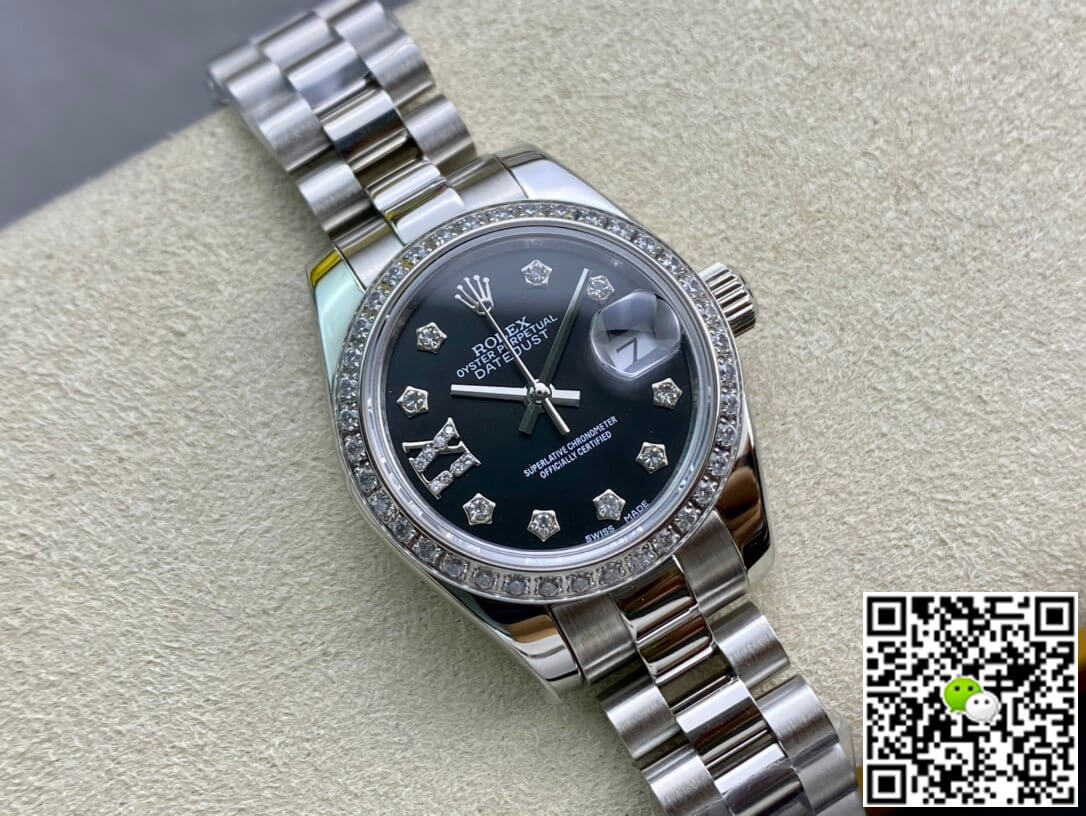 Replica R01ex Datejust 28MM 1:1 Best Edition BP Factory D1am0nd set Black Dial
