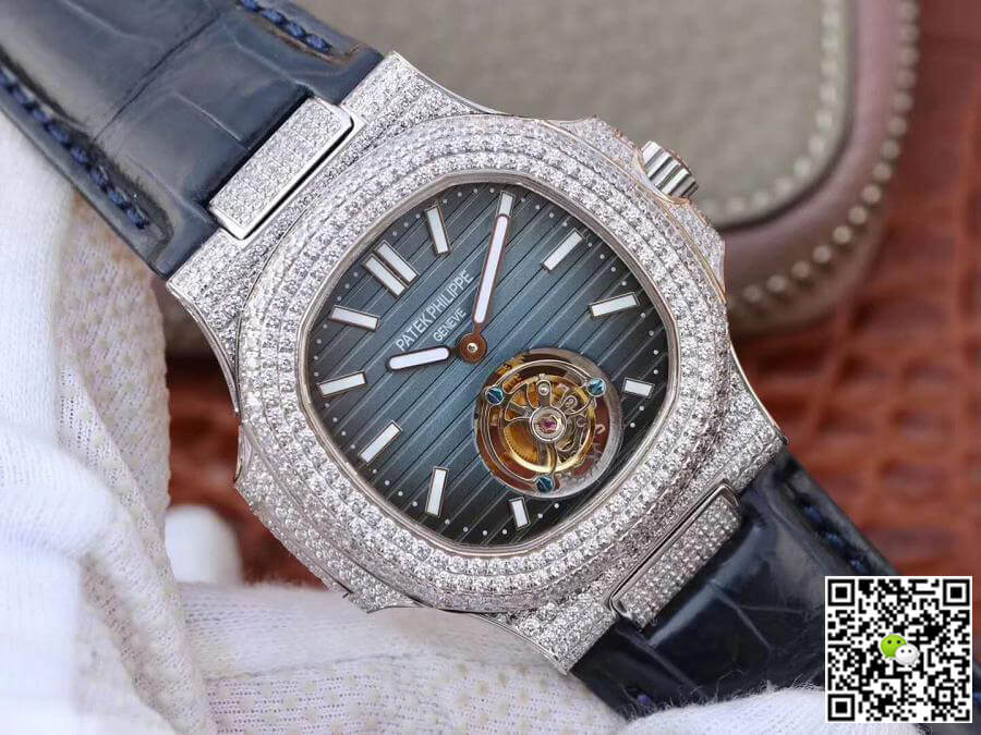 Pat*k Phi1i*pe Replica Nautilus Jumbo 5711 R8 Factory 1:1 Best Edition Swiss Tourbillon Blue Dial