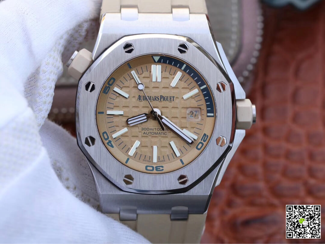 Replica Audemars P1g*et Royal Oak Offshore 15710ST.OO.A085CA.01 1:1 Best Edition JF Factory Beige Dial