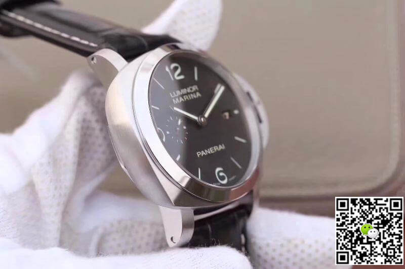 Pa*e*a1 Replica Luminor Marina 1950 PAM312 VS Factory 1:1 Best Edition Swiss ETA P9000 Black Dial Black Leather Strap