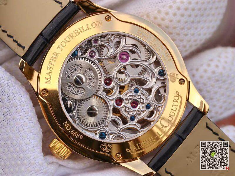 Replica Jaeger-LeCoultre Master Grande Tourbillon Mechanical Watches 1:1 Best Edition Swiss Tourbillon 18K gold White Dial
