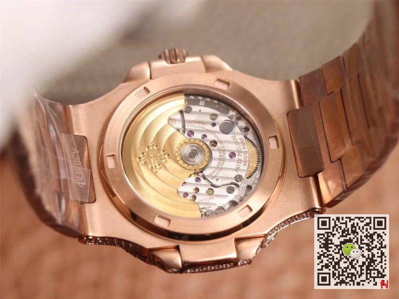 Replica Pat*k Phi1i*pe Nautilus 5719-10G Rose Gold D1am0nd 1:1 Best Edition R8 Factory Gradient Brown Dial Swiss Cal.324 S C