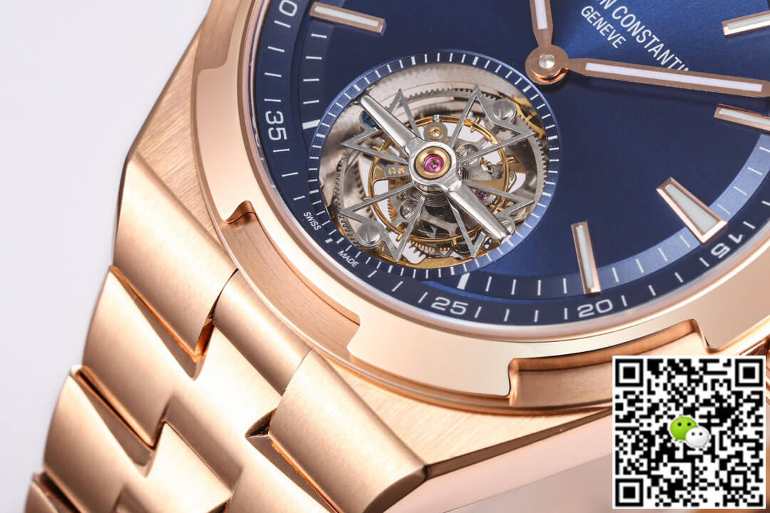 Replica Vacheron C0nstan1n Overseas Tourbillon 6000V/110R-B733 1:1 Best Edition BBR Factory Pink Gold