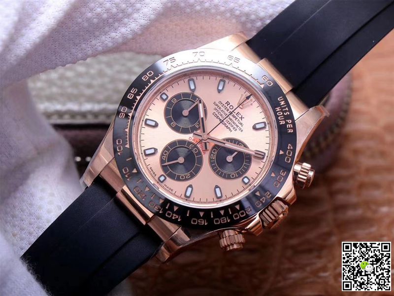 R01ex Daytona Replica M116515LN-0021 1:1 Best Edition Noob Factory Pink Dial Swiss ETA4130