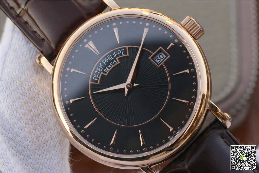 Replica Pat*k Phi1i*pe Calatrava 1:1 Best Edition ZF Factory Rose Gold Leather Strap