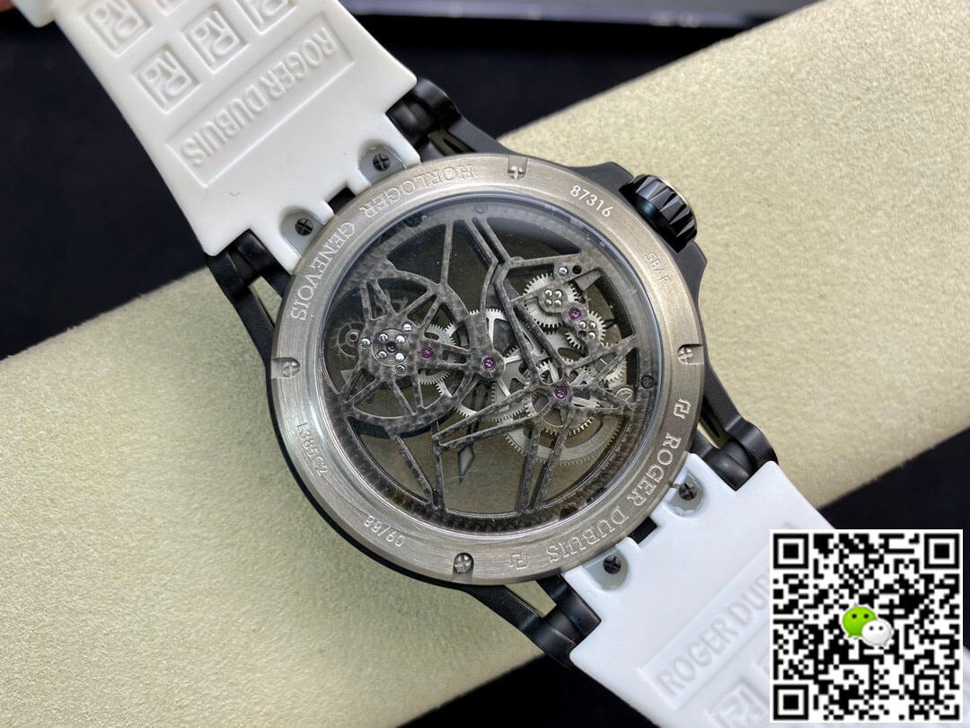 Replica Roger Dubuis Excalibur RDDBEX0549 1:1 Best Edition BBR Factory Tourbillon White Strap